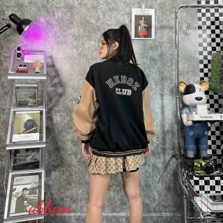 Áo khoác bomber da lộn He Bo