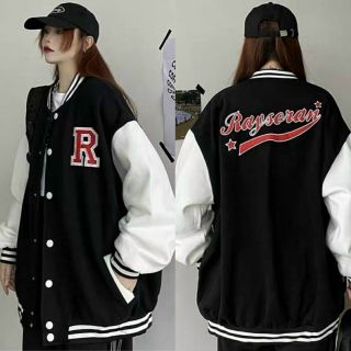 Áo khoác nỉ bomber logo R form đẹp