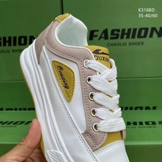 Giày thể thao nữ màu trắng viền màu đẹp K318