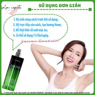 Xịt Khử Mùi Hôi Nách SAKITO Lancej - Khử Mùi Hôi Nách, Làm Trắng Vùng Nách, Sạch Thâm Nách, Ngăn Đổ Mồ Hôi, Không Gây Ố Vàng Trên Áo, Hương Nước Hoa Thơm Mát Suốt 24H | Dung Tích 50 ml - HÀNG CHÍNH HÃNG