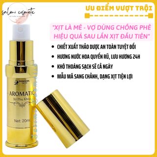 Xịt Phụ Khoa AROMATIC Quyên Lara - Khử Mùi Hôi Vùng Kín, Chiết Xuất Thảo Dược Thiên Nhiên, Ngừa Viêm Nhiễm, Làm Hồng Bikini, An Toàn, Không Chứa Chất Tẩy Rửa, Bí Quyết Chồng Yêu Mỗi Ngày | Dung Tích 20ml - HÀNG CHÍNH HÃNG