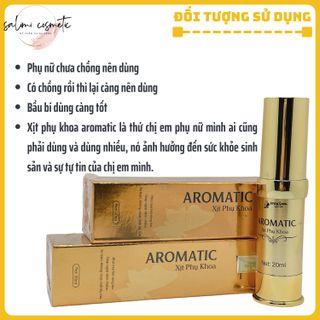 Xịt Phụ Khoa AROMATIC Quyên Lara - Khử Mùi Hôi Vùng Kín, Chiết Xuất Thảo Dược Thiên Nhiên, Ngừa Viêm Nhiễm, Làm Hồng Bikini, An Toàn, Không Chứa Chất Tẩy Rửa, Bí Quyết Chồng Yêu Mỗi Ngày | Dung Tích 20ml - HÀNG CHÍNH HÃNG