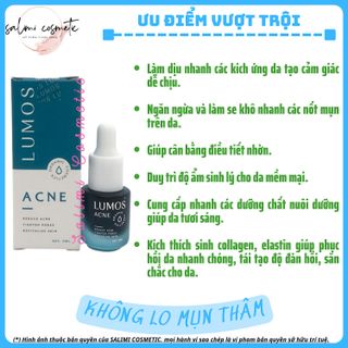 Serum Mụn LUMOS ACNE (Mẫu Plus) Hỗ Trợ Trị Mụn, Làm Mờ Vết Thâm Do Mụn Để Lại, Đều Màu Da, Dưỡng Da Khoẻ Căng Bóng, Se Khít Lỗ Chân Lông | Dung Tích 5 ml - HÀNG CHÍNH HÃNG