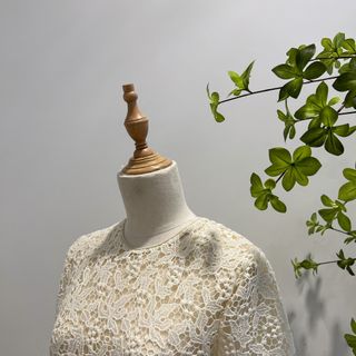 Áo ren cổ tròn ngắn tay quyến rũ