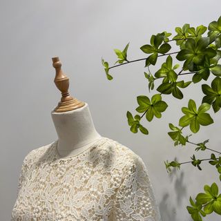 Áo ren cổ tròn ngắn tay quyến rũ