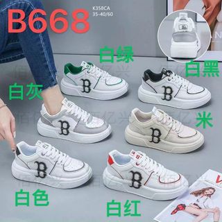 Giày thể thao nữ chất da mềm đẹp họa tiết chữ B K358