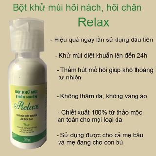 Bột khử mùi hôi nách, hôi chân thảo mộc hiệu quả an toàn Relax