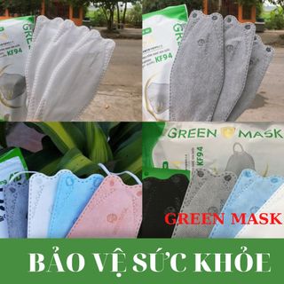 KHẨU TRANG KF94 THÙNG 300 CÁI, 4 LỚP KHÁNG KHUẨN, KIỂU DÁNG 4D CÔNG NGHỆ HÀN QUỐC THƯƠNG HIỆU GREEN MASK CHÍNH HÃNG
