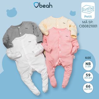 Bộ body liền tất sơ sinh Obeah chất liệu petit size từ newborn-6m giá sỉ