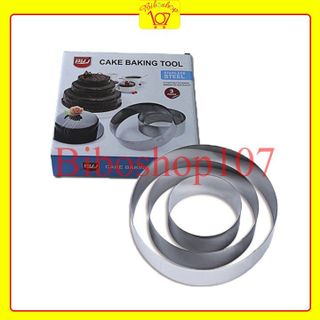 Khuôn ring tròn làm bánh mousse, tiramisu chất liệu inox cao cấp