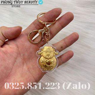 Móc Khóa Ông Thần Tài Mạ Vàng 24K Cao Cấp, Sang Trọng Phong Thủy May Mắn