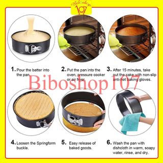 Khuôn tròn chống dính spring form đế rời có khóa 18cm