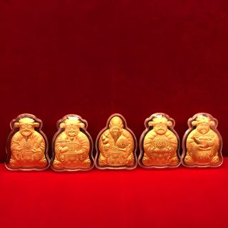 Bộ Ngũ Phúc 5 Ông Thần Tài Mạ Vàng - Ngũ Phúc Lâm Môn (Phúc Lộc Thọ Tài Hỷ) Phong Thủy May Mắn,Sang Trọng