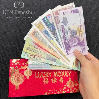 Bộ Tiền 10 Nước Của 10 Quốc Gia Khác Nhau Kem Bao Lì Xì VIP LuckyMoney Quà Tặng Tết Quý Mão 2023 giá sỉ