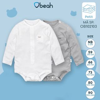 Body tam giác dài tay Obeah chất liệu petit cho các bé từ 3-24m