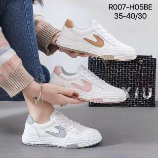 Giày thể thao nữ màu trắng viền gót đẹp R007-H05