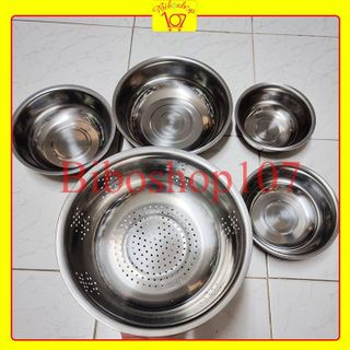 Bộ thau rổ Inox không gỉ 5 món tiện dụng