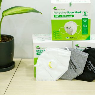 Khẩu Trang N95 SHB Pro Mask Có Van Thở 5 Lớp Kháng Khuẩn Lọc Bụi - Hộp 10 chiếc
