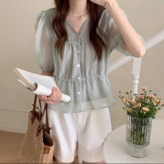 Áo kiểu tơ bánh bèo hàng quảng châu xịn