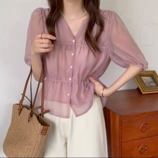 Áo kiểu tơ bánh bèo hàng quảng châu xịn