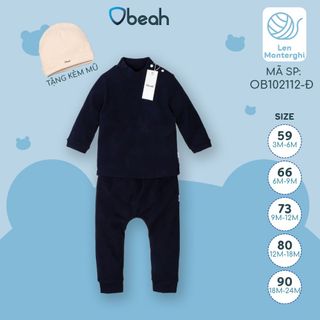 Bộ len Monterghi cao cổ sơ sinh Obeah size từ 3-24m
