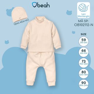 Bộ len Monterghi cao cổ sơ sinh Obeah size từ 3-24m