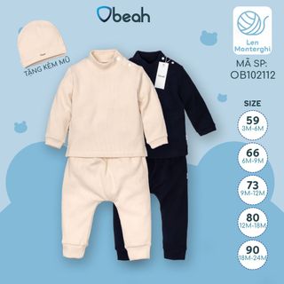 Bộ len Monterghi cao cổ sơ sinh Obeah size từ 3-24m