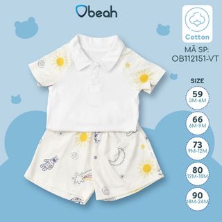 Bộ polo trẻ em Obeah size 3-24m (Bộ thun cotton cộc tay bé trai) giá sỉ