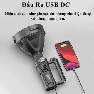 Đèn pin siêu sáng pha to có chân đỡ đèn pin xách tay W590 siêu sáng