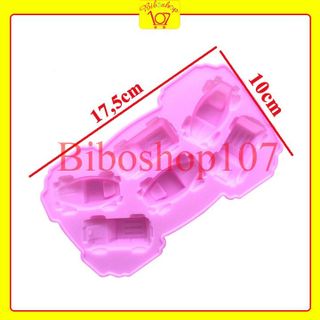 Khuôn silicon làm bánh, thạch, rau câu, socola 6 hình ô tô