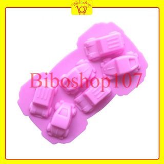 Khuôn silicon làm bánh, thạch, rau câu, socola 6 hình ô tô