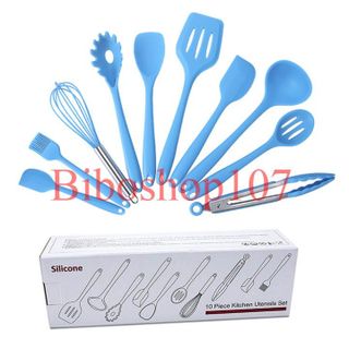 Bộ 10 dụng cụ silicon đúc làm bánh tiện dụng
