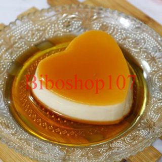 Cốc nhựa làm bánh flan, caramen, sữa chua hình tim (kèm nắp)