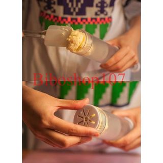Khuôn nhấn bánh qui cookies press 12 mặt 6 đuôi bắt (Trắng)