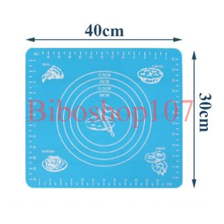 Tấm lót nhào bột silicon 30x40cm + Cán lăn bột gỗ