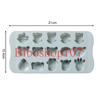 Khuôn silicon làm thạch, rau câu, socola 15 hình thú love