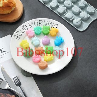 Khuôn silicon làm thạch, rau câu, socola 15 hình thú love