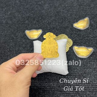 Miếng Dán Ông Thần Tài Mạ Vàng, Dán Sau Lưng Điện Thoại Mở Cung Tài Lộc May Mắn