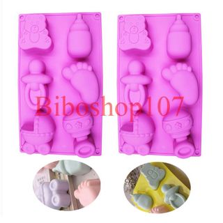 Khuôn silicon làm thạch, rau câu, socola 6 hình đồ dùng cho bé