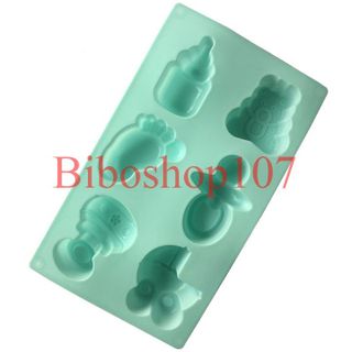 Khuôn silicon làm thạch, rau câu, socola 6 hình đồ dùng cho bé