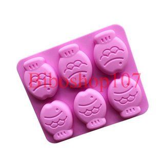Khuôn silicon làm thạch, rau câu, socola 6 chú cá