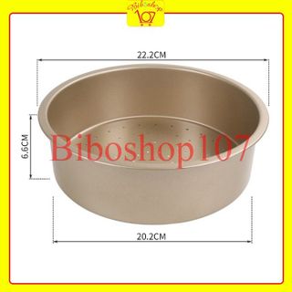 Khuôn tròn chống dính cao cấp đáy lỗ 22cm (8 inch)