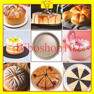 Khuôn tròn chống dính cao cấp đáy lỗ 22cm (8 inch)