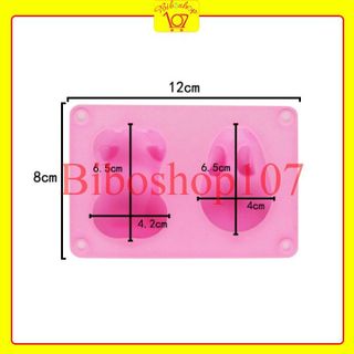 Khuôn silicon làm thạch, rau câu, socola 2 hình thỏ và lợn