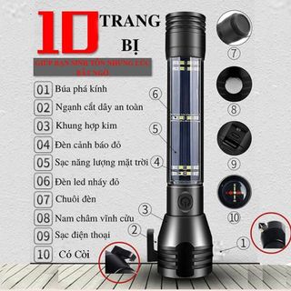 Đèn Pin Siêu Sáng Tự Vệ Đa Năng Có Búa Phá Kính Xe Ô Tô Chính Hãng