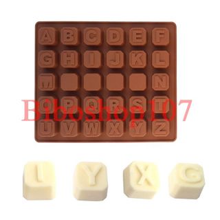 Khuôn silicon làm thạch, rau câu, socola 26 chữ cái nổi