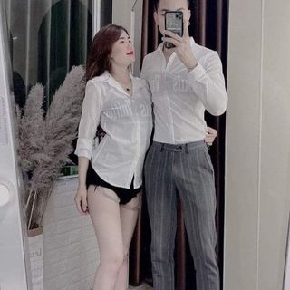 ÁO SƠ MI ĐŨI CẶP ĐÔI IN LOANG DÀI TAY
