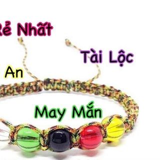Vòng tay chỉ đỏ ngũ sắc kết hợp 5 màu may mắn