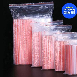 {Sỉ 1kg} Túi zipper chỉ đỏ bấm miệng loại tốt, dày dặn, chắc chắn đủ size - Bao Bì Nhựa Giá Rẻ giá sỉ