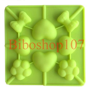 Khuôn silicon tim nơ hoa